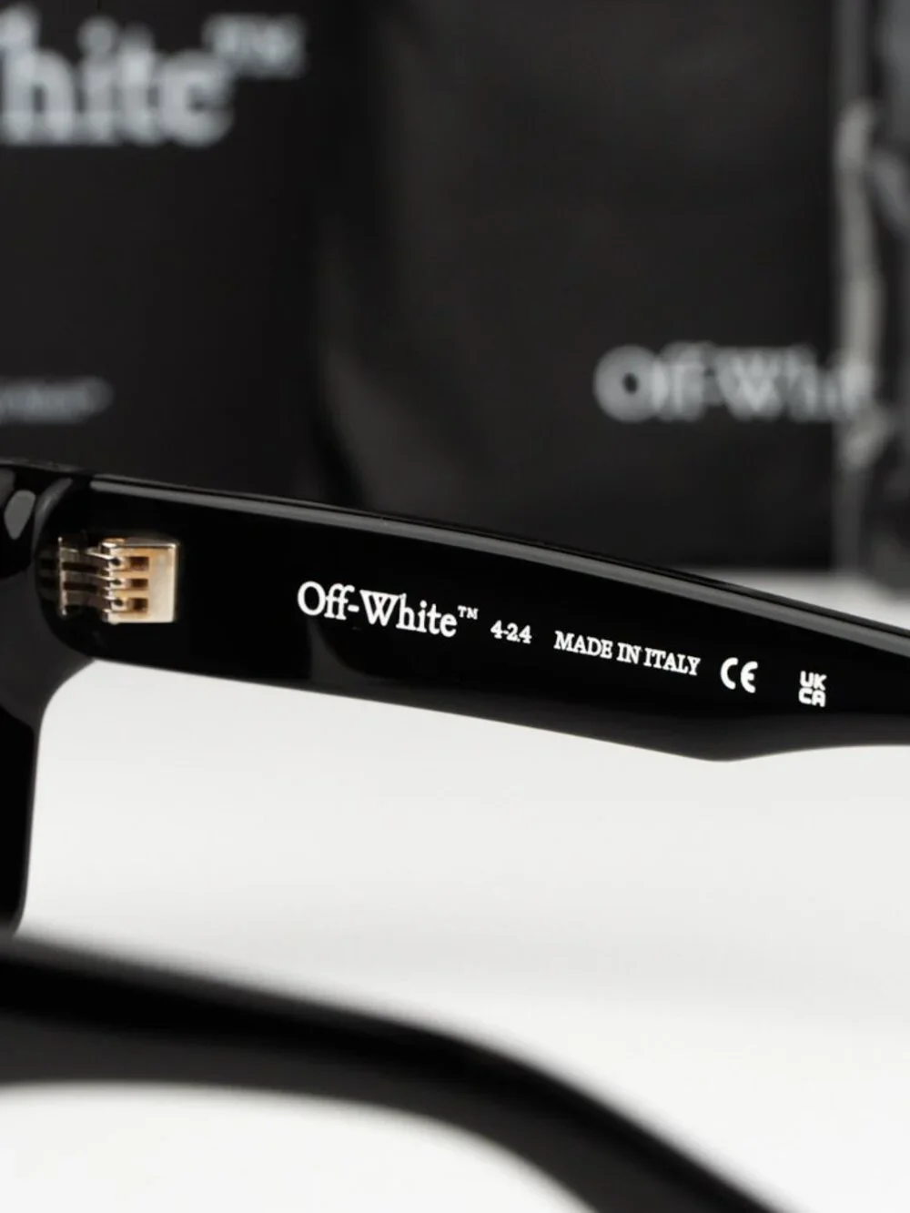 Off-White VIRGIL Men Sunglasses Black Gold Square OERI126 7607 NEW AUTHENTIC